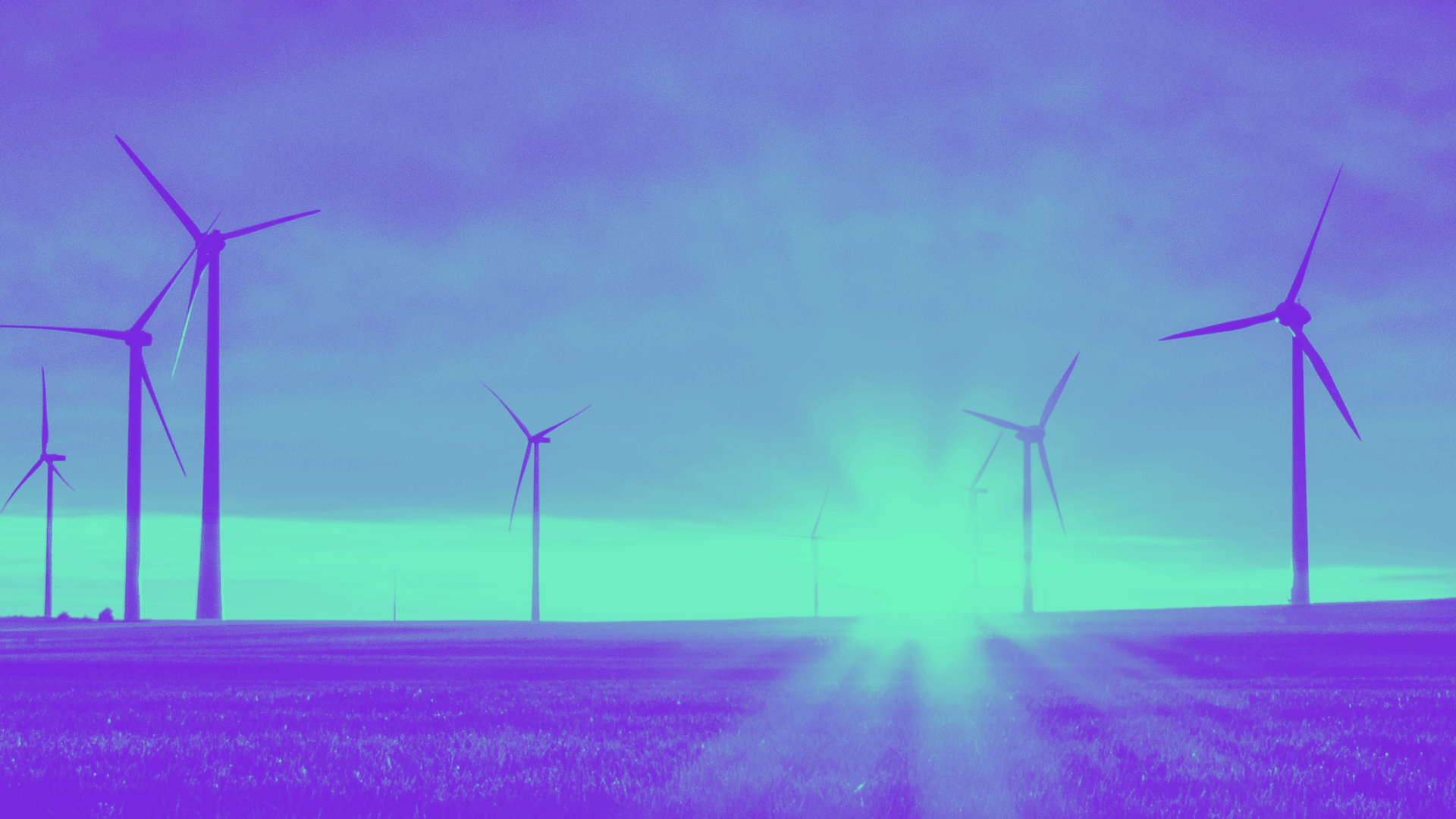 Vindkraftverk på fält